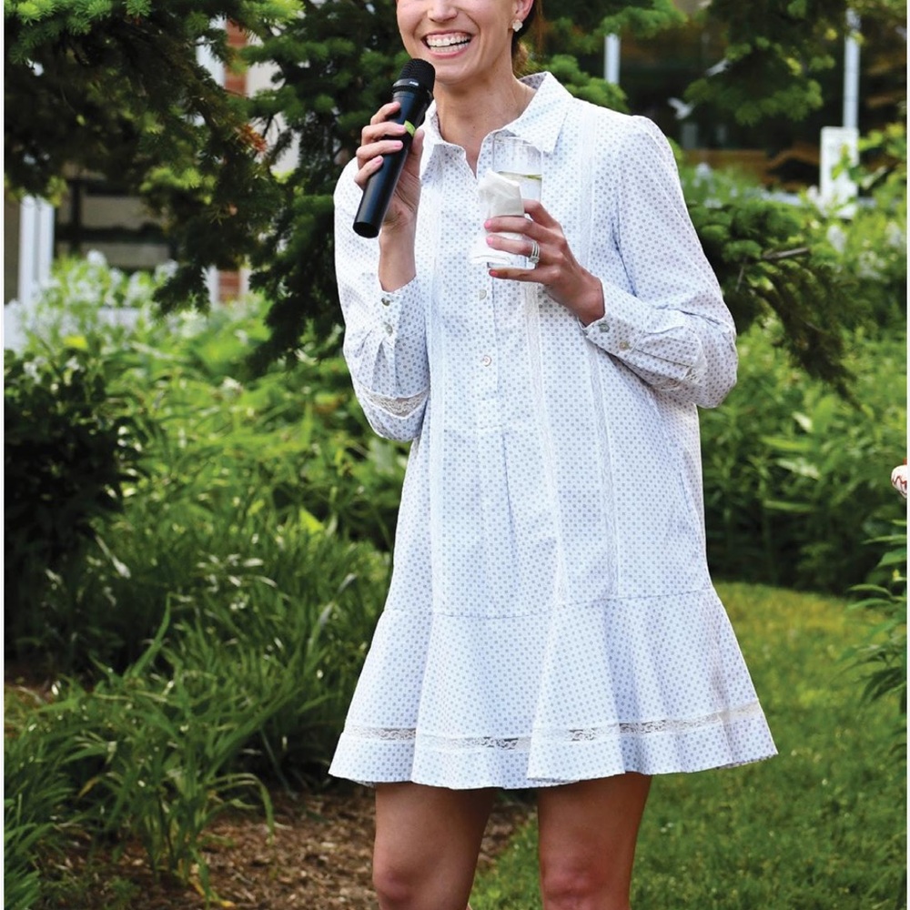 Tuckernuck Callahan Shirt Dress M Malibu Morning Lace